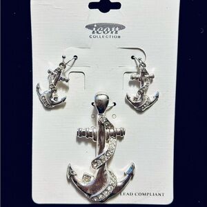 Icon Collection Silver Anchor Jewelry Set